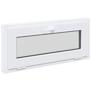 vidaXL Fereastră pentru subsol RISOR 90 x 40 cm PVC și Sticlă Alb