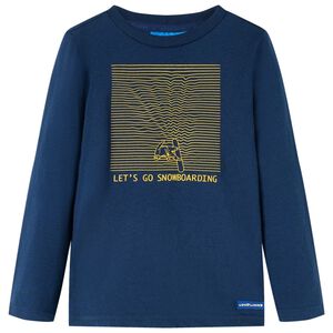 vidaXL Tricou de copii cu m&acirc;neci lungi bleumarin 92
