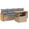vidaXL Set canapele de grădină cu perne, 5 piese, bej, poliratan
