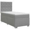 vidaXL Pat boxspring cu saltea cu headboard Gri deschis Unic Țesătură
