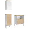 vidaXL Set de mobilier pentru baie FLORO 3 pcs Alb Lemn de pin masiv