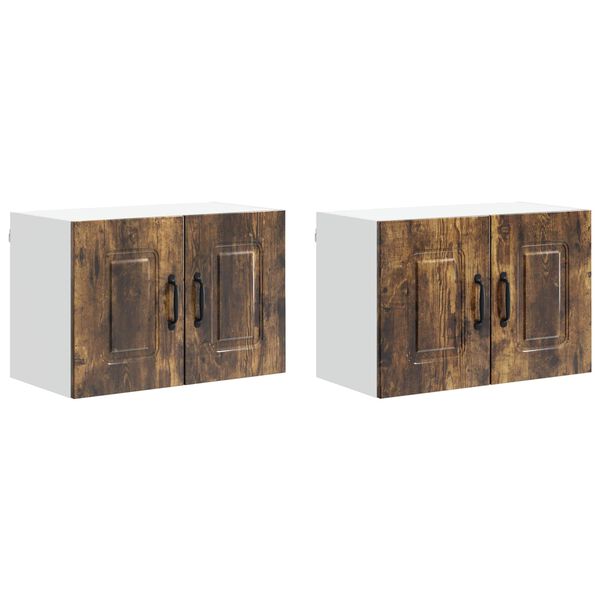 vidaXL Dulap de bucătărie Kalmar 2 pcs Stejar fumuriu 60 x 31 x 40 cm