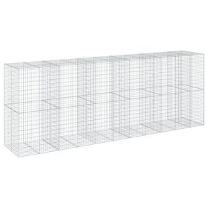 vidaXL Coș gabion cu capac, 550x100x200 cm, fier galvanizat