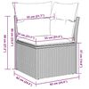 vidaXL Canapea de colț cu pernă de grădină, gri deschis, poliratan