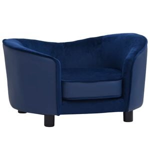 vidaXL Canapea pentru c&acirc;ini albastru 69x49x40 cm, pluș/piele ecologică