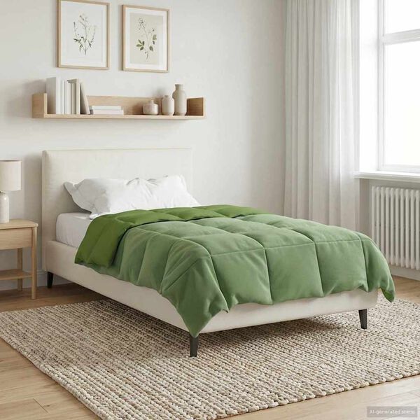 vidaXL Duvet de iarnă Patos Verde 135 x 200 cm Microfibră