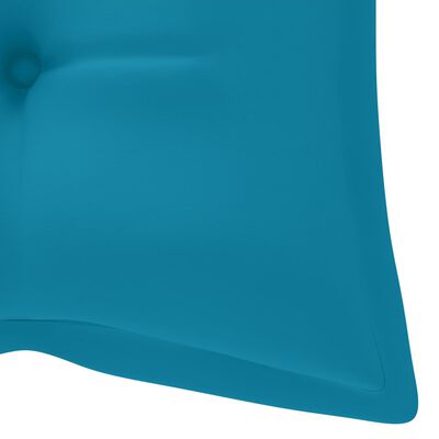 vidaXL Balansoar cu pernă albastru deschis, 170 cm lemn masiv tec