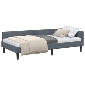 vidaXL Cadru de pat colțar Gri &icirc;nchis 80 cm x 200 cm Catifea