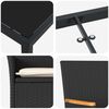 vidaXL Set de masă pentru grădină cu pernă 7 pcs Negru poliratan