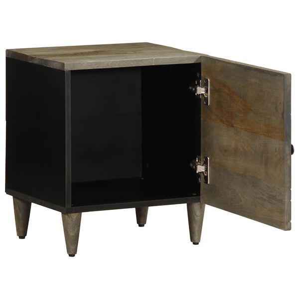 vidaXL Noptiera gri deschis 40x33x46 cm lemn masiv de mango