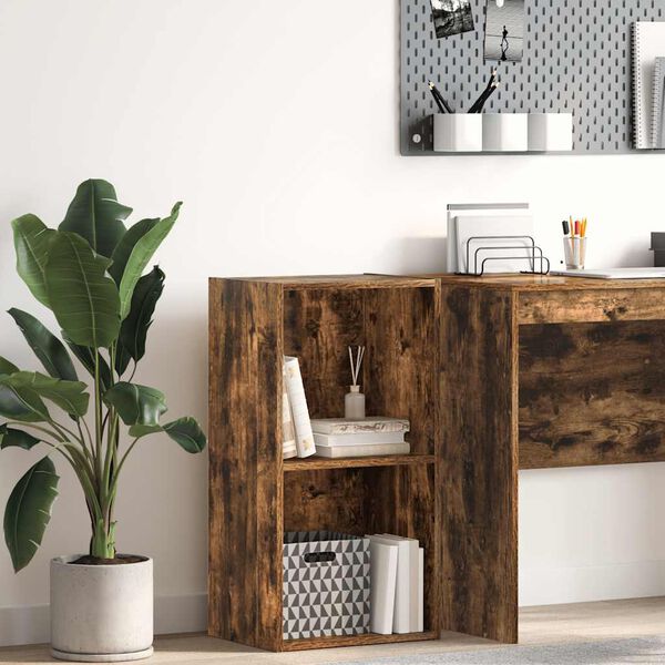 vidaXL Bibliotecă, stejar fumuriu, 40x30x77 cm, lemn prelucrat