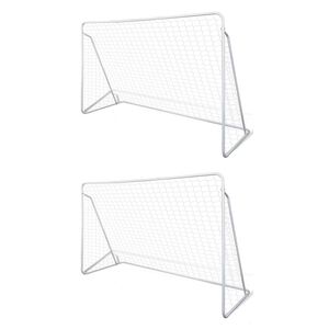 vidaXL Porți de fotbal cu plasă, 2 buc, 240 x 90 x 150 cm, oțel