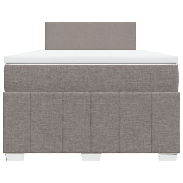 vidaXL Pat box spring cu saltea, taupe, 120x190 cm material textil