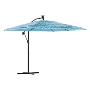 vidaXL Umbrelă soare de grădină st&acirc;lp din oțel, albastru 246x246x230cm
