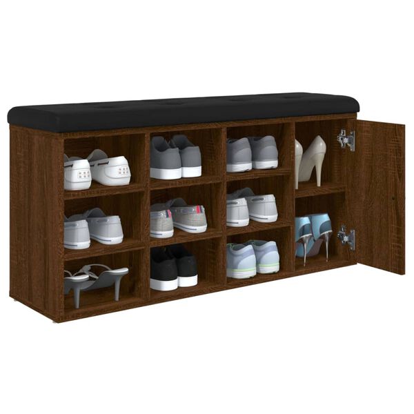 vidaXL Bancă de pantofi, stejar maro, 102x32x50 cm, lemn prelucrat