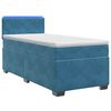 vidaXL Pat box spring cu saltea și LED albastru 90 x 190 cm Catifea