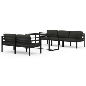 vidaXL Set mobilier de grădină cu perne, 6 piese, antracit, aluminiu