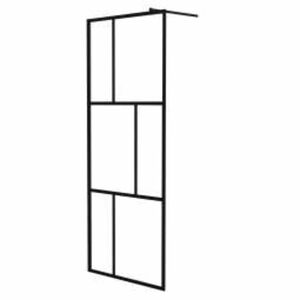 vidaXL Paravan de duș walk-in, negru, 80x195 cm, sticlă securizată
