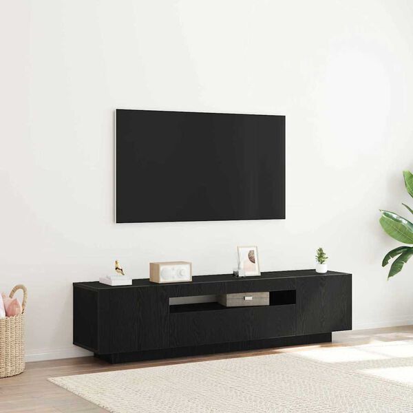 vidaXL Cabinet TV Negru 160 x 35 x 40 cm Lemn compozit