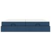 vidaXL Cadru de pat cu saltea cu saltea 2 pcs albastru țesătură