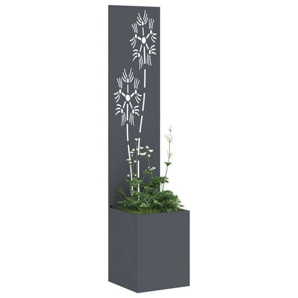 vidaXL Ecran de intimitate pentru grădină Floral Antracit 32 x 150 cm