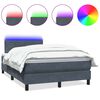vidaXL Pat cu arcuri cu saltea și LED, gri &icirc;nchis, 120x210 cm, catifea