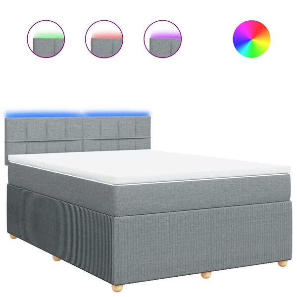 vidaXL Pat continental, gri deschis, 140x200 cm, material textil