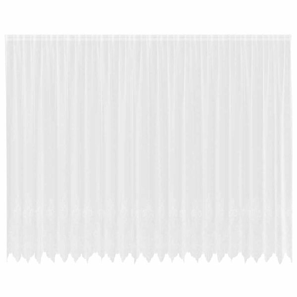 vidaXL Cortină din Dantelă cu perdele Alb 260 x 600 cm Poliester