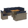 vidaXL Set canapele de grădină, 9 piese, cu perne, gri, poliratan