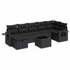 vidaXL Set mobilier de grădină cu perne, 8 piese, negru, poliratan