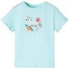 Tricou copii cu m&acirc;neci scurte, turcoaz deschis, 104
