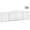 vidaXL Coșuri gabion arcuite 4 buc, 400x30x100/120 cm fier galvanizat