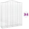 vidaXL Coșuri gabion arcuite, 4 buc, 200x50x220/240cm, fier galvanizat