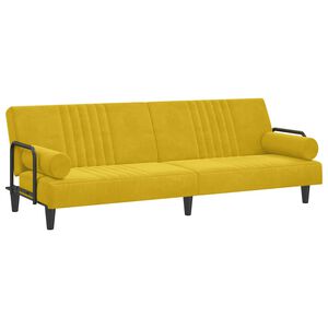 vidaXL Canapea extensibilă cu cotiere, galben, catifea