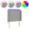 vidaXL Tăblie de pat cu LED, gri deschis, 103x16x118/128 cm, textil