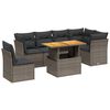 vidaXL Set canapele de grădină, 7 piese, cu perne, gri, poliratan