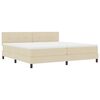 vidaXL Pat boxspring cu saltea cu saltea Crem 200 x 200 cm țesătură