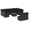 vidaXL Set canapele de grădină, 12 piese, cu perne, negru, poliratan