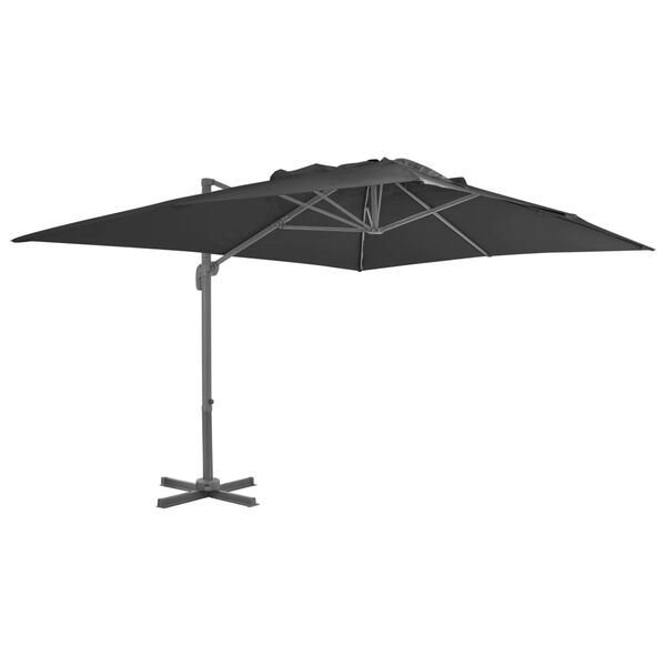 vidaXL Umbrelă de grădină cu consolă și st&acirc;lp din aluminiu, antracit, 400x300 cm