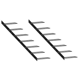 vidaXL Suporturi sticle de vin de perete 14 sticle 2 buc. negru metal