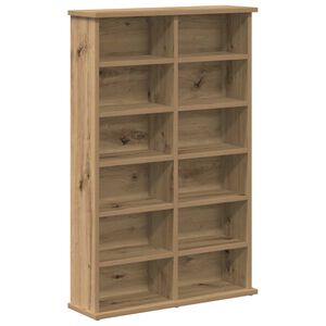 vidaXL Dulap pentru CD-uri Stejar Artizanal 60 x 17 x 92 cm