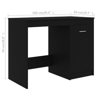 vidaXL Birou, negru, 140 x 50 x 76 cm, lemn prelucrat