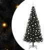 vidaXL Brad de Crăciun Negru 210 cm PVC