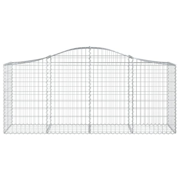 vidaXL Coșuri gabion arcuite 3 buc, 200x50x80/100 cm, fier galvanizat