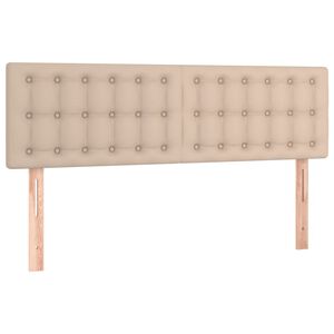 vidaXL Tăblii de pat 2 buc. cappuccino 72x5x78/88 cm piele ecologică