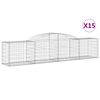 vidaXL Coșuri gabion arcuite 15 buc, 300x50x60/80 cm, fier galvanizat