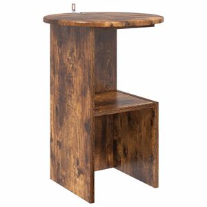 vidaXL Masă laterală Stejar fumuriu &Oslash; 39,5 x 55 cm Lemn prelucrat