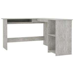 vidaXL Birou de colț &icirc;n formă de L, gri beton, 120x140x75 cm, lemn