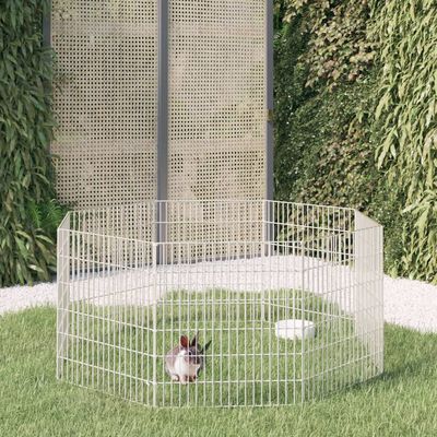 vidaXL Cușcă pentru iepuri, 8 panouri, 54x60 cm, fier galvanizat