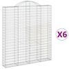 vidaXL Coșuri gabion arcuite, 6 buc 200x30x220/240cm, fier galvanizat